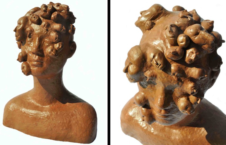 8. "Blame Arises", Clay:Mixed Media, 55 cm tall, October 2013